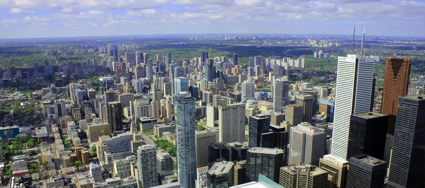 Toronto skyline near Crawford Roofing's North York base
